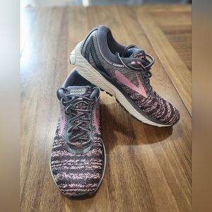 Brooks Ghost 10 Running Shoes Sz 8.5 B Pink Gray 1202461B081 DNA